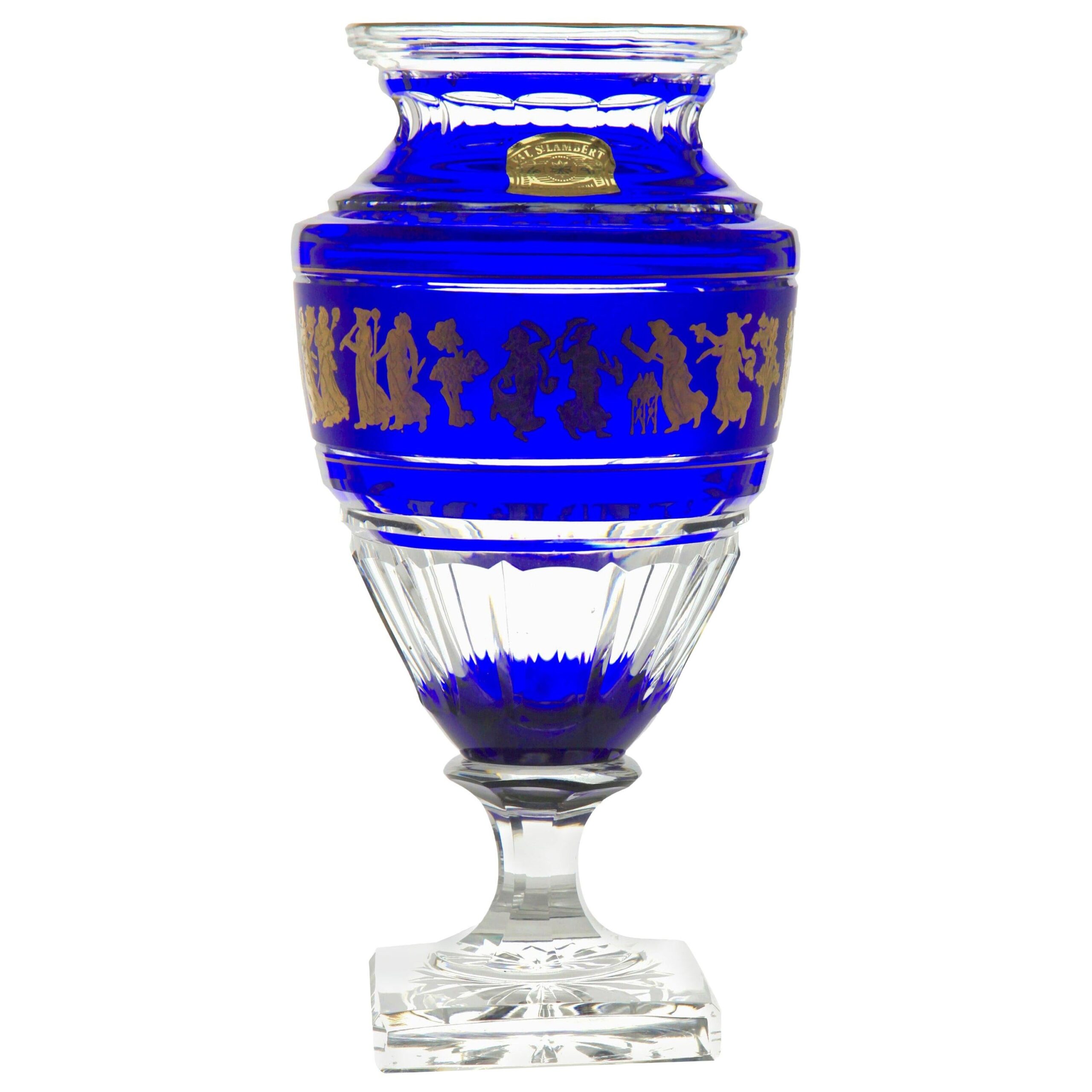 Val St Lambert Masterpieces, Gold Decorated Crystal \'Jupiter Vase Cut to  Clear - Early Bird Gallery